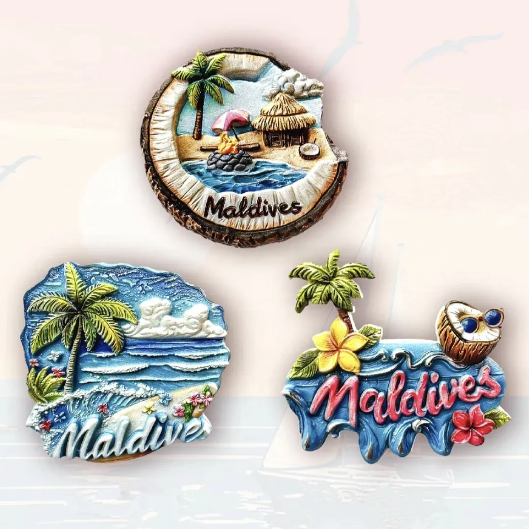 3D Fridge Magnets Refrigerator Sticker Handicraft Gift Decoration Asia Maldives Resin Tourism Souvenir magnetic fridge magnets magnetic sticker magnetic fridge stickers refrigerator decor