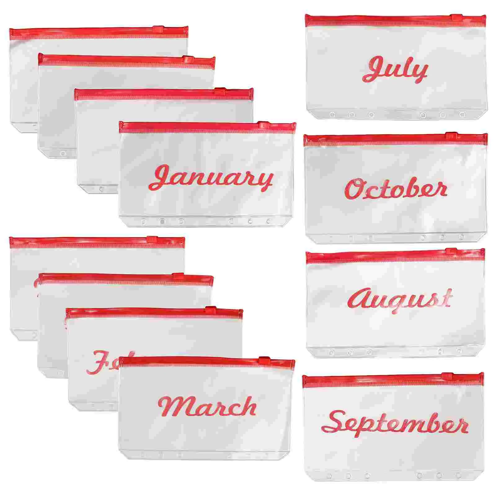 

12Pcs Binder Pockets Budget Binder Money Pocket Plastic Binder Pouch Cash Pockets for Office