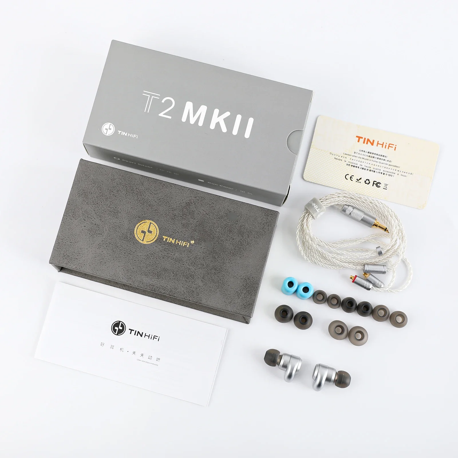 TIN HFII T2 MKII High-Definition Balanced Hi-Fi Earphone Wired Earbuds IEMs with Detachable IEM Cable for Musicians