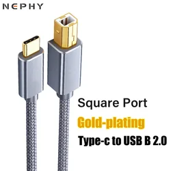 Premium USB C to Type B 2.0 Data Cable for Printers and Electronic Instruments