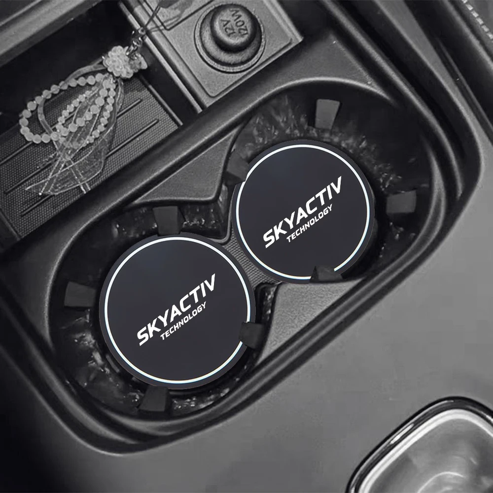 Car Water Cup Pad ottle Holder Coaster Auto Interior Cup Holder 2 pcs for Mazda skyactive 2 3 5 6 8 cx3 cx4 cx5 cx8 cx9 cx30 cup holder coasters car coaster pads