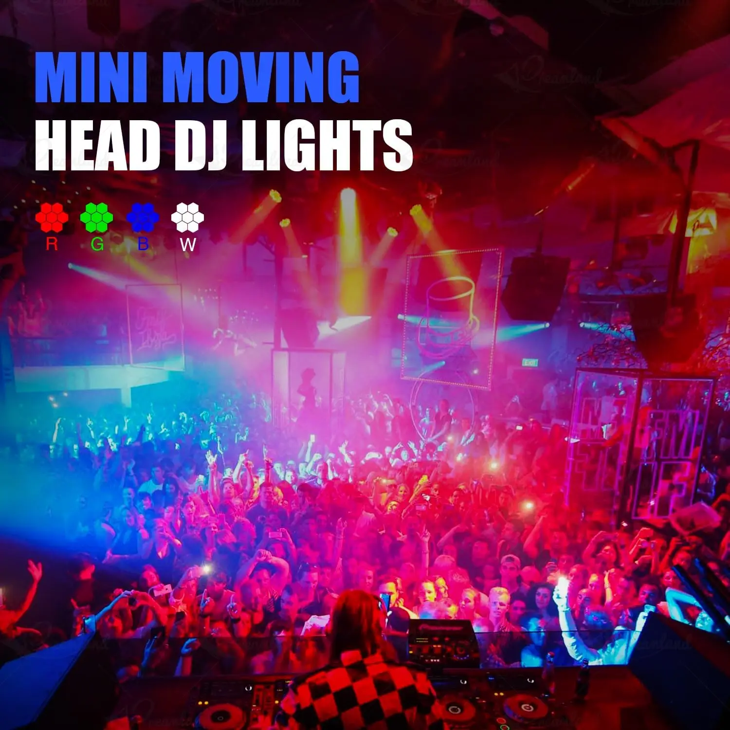 Moving Head Light 7*40W RGBW 4 in 1 LED Beam Wash Zoom Effect Stage Lighting Spo
