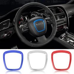Chrome Car Styling Steering Wheel Center Logo Covers Stickers Trim for Audi A3 8P S3 A4 B6 B7 A5 A6 Q5 Q7 Interior Accessories