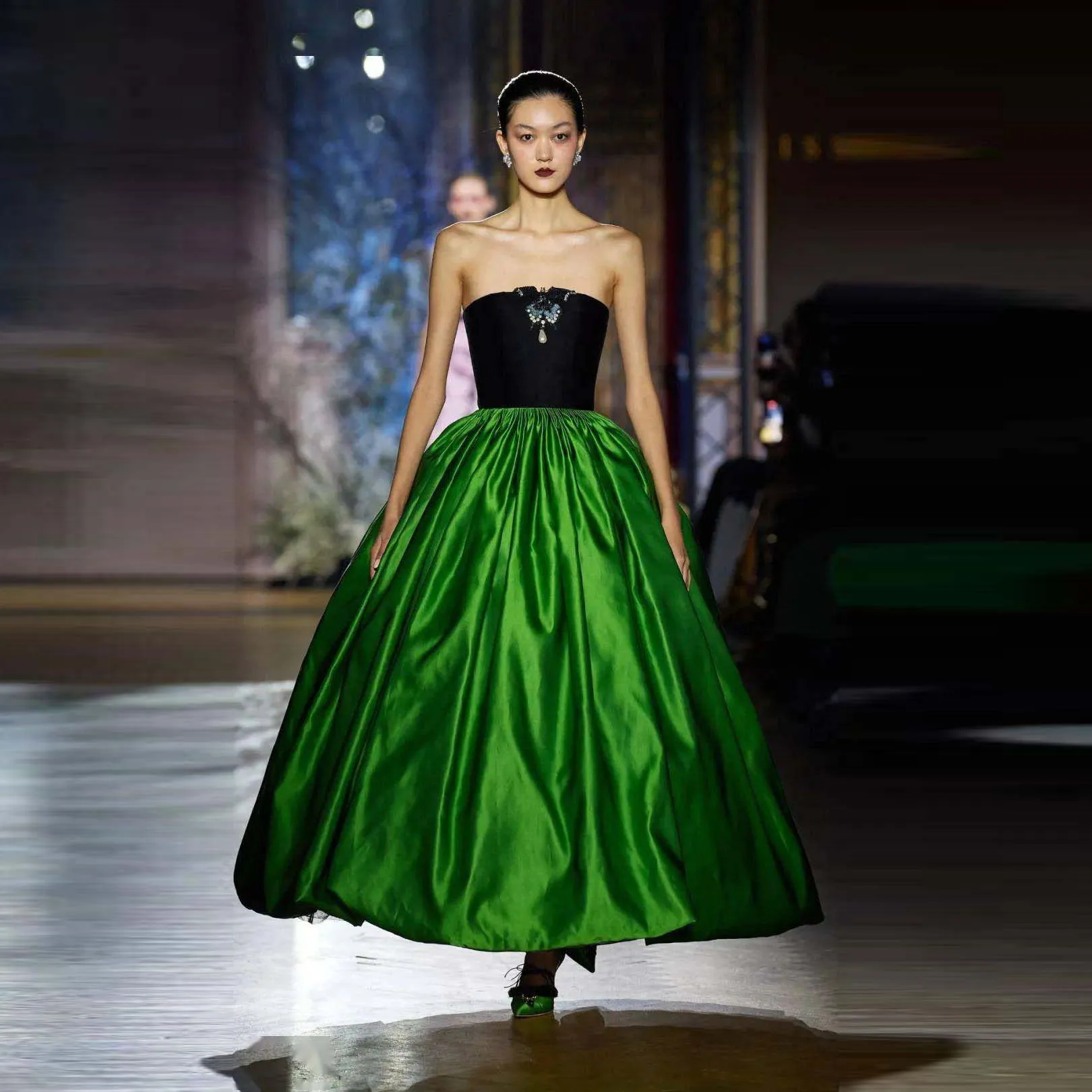 

High Quality Green Skirt A Line Ankle Length Long Skirt for Women Fashion Satin Maxi Skirts Women Custom Made Saia Longa