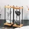 30/60 Minutes Wooden Four-column Handmade Glass Hourglass Sandglass Children Do Homework Timer Creative Sand Clock Home Decor 6