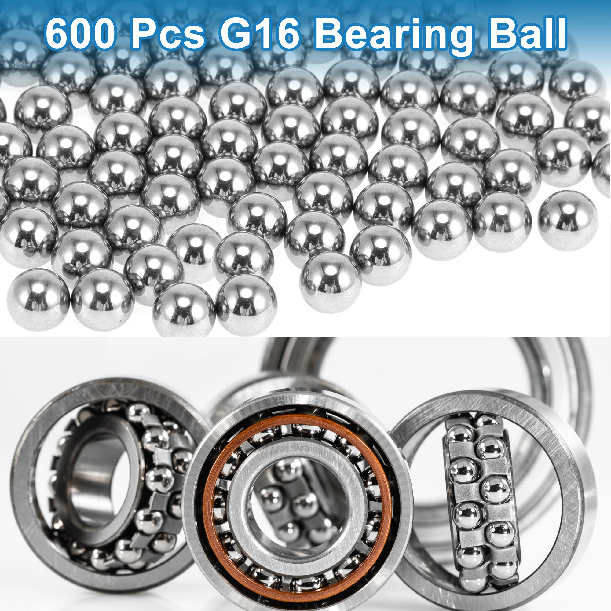 X Autohaux 5mm 베어링 볼 베어링 스틸 G16 정밀 볼 실버 톤 600개