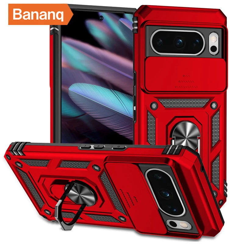 Shockproof Metal Finger Ring Bracket Armor Case with Magnetic Car Holder - Premium Phone Cover