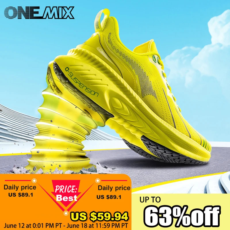 onemix men's lightweight air cushion sport running shoes