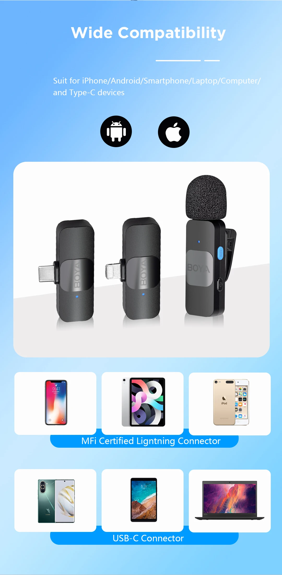 mini lapela microfone condensador redução de ruído