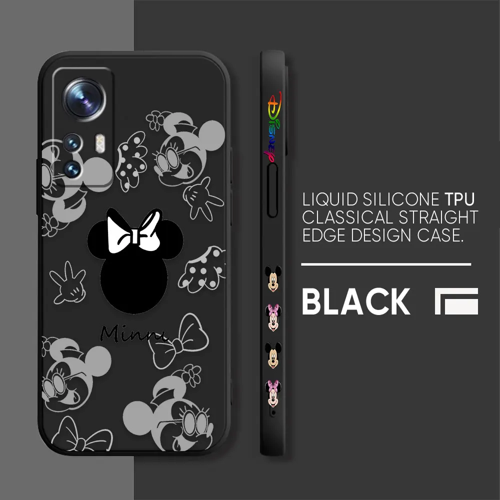 thumbnail image 1 of Case For Xiaomi 13 12 12S 11 11T 10 10S 9 9SE 8 Pro Ultra Lite Colour Simple Liquid Silicone Case Anime Cute Mickey Minnie Mouse, 1 of 5