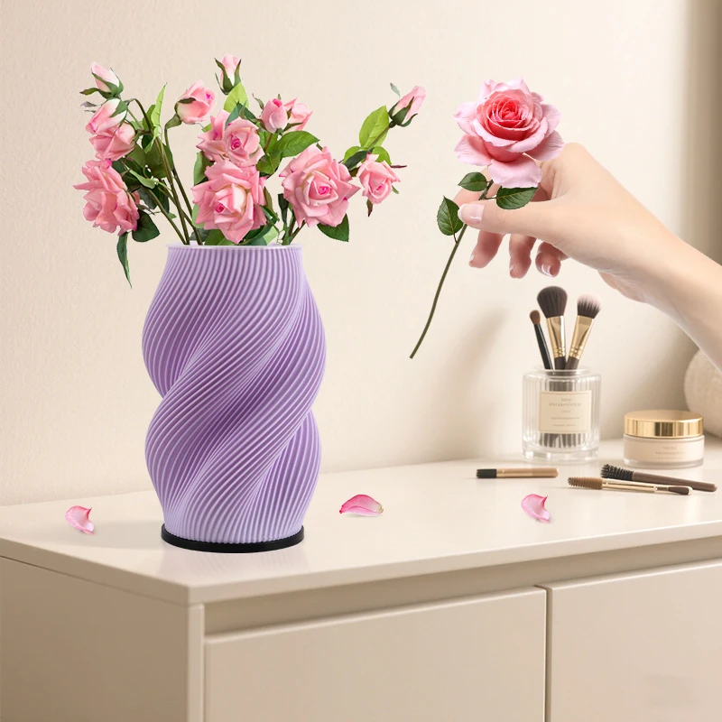 창의적이고 고급스러운 장 LED 꽃병 테이블 램프, 보라색/흰색/장미 빨간색/녹색/다색 옵션으로 제공, USB 전원 공급/3단계 색온도 조절 가능, 미적 감각의 공간 장식, 가정 사무실/책장/데스크탑/선물용으