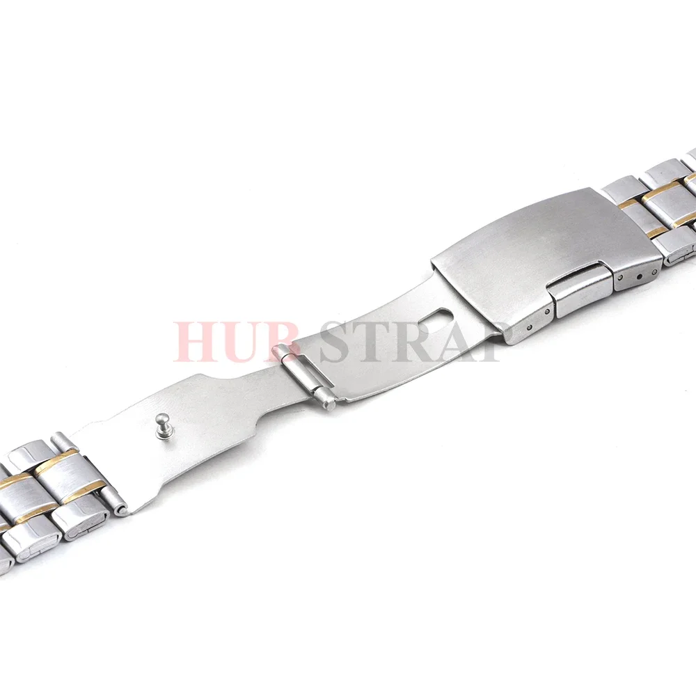 Premium Silver Stainless Steel Watch Band with Curved Ends and Tool Accessories