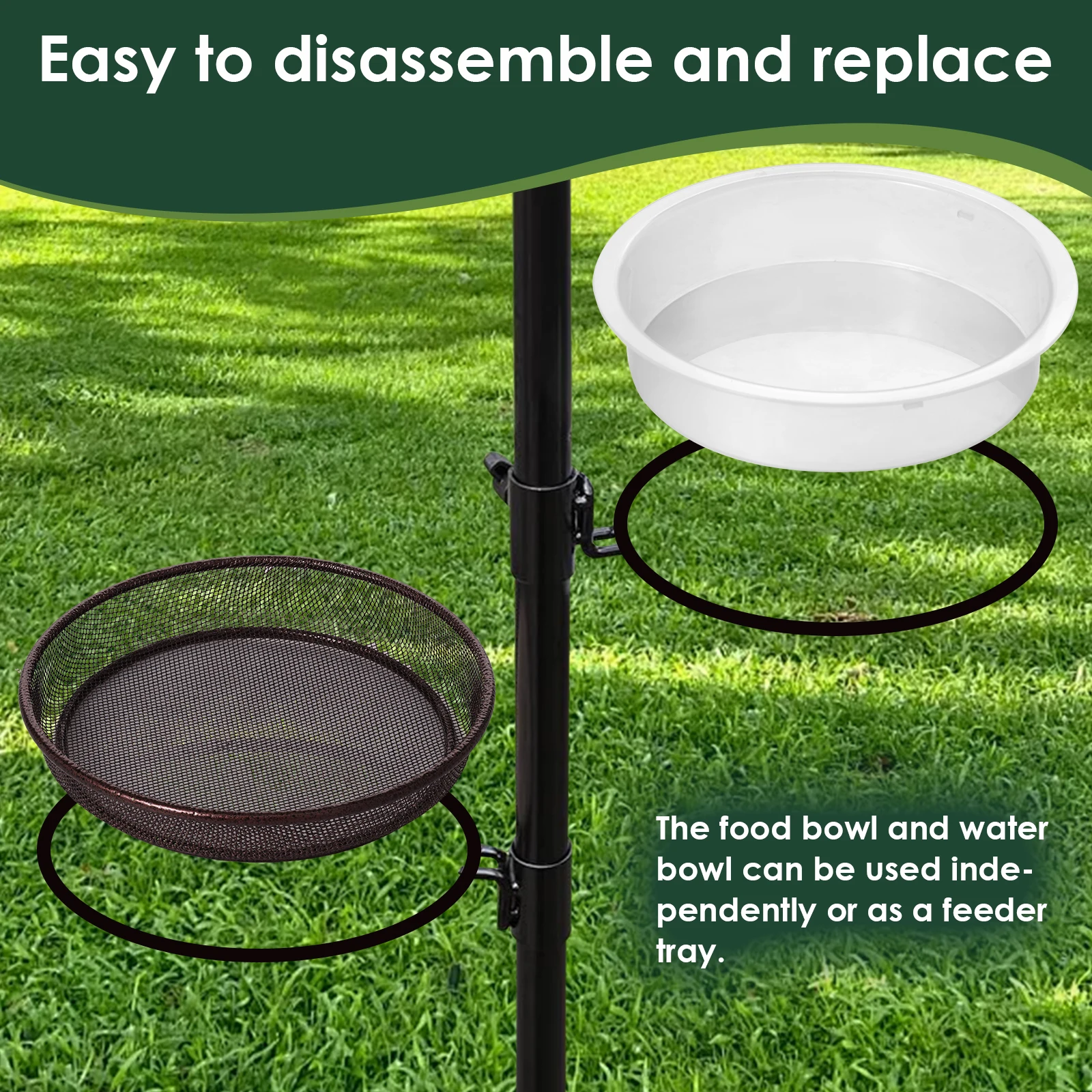 4Pcs Metal Round Bird Feeders Tray Plastics Feeding Waterbirds Bathtub Wild Birds Seed Feeding Mesh Accessory for Outdoor Yard