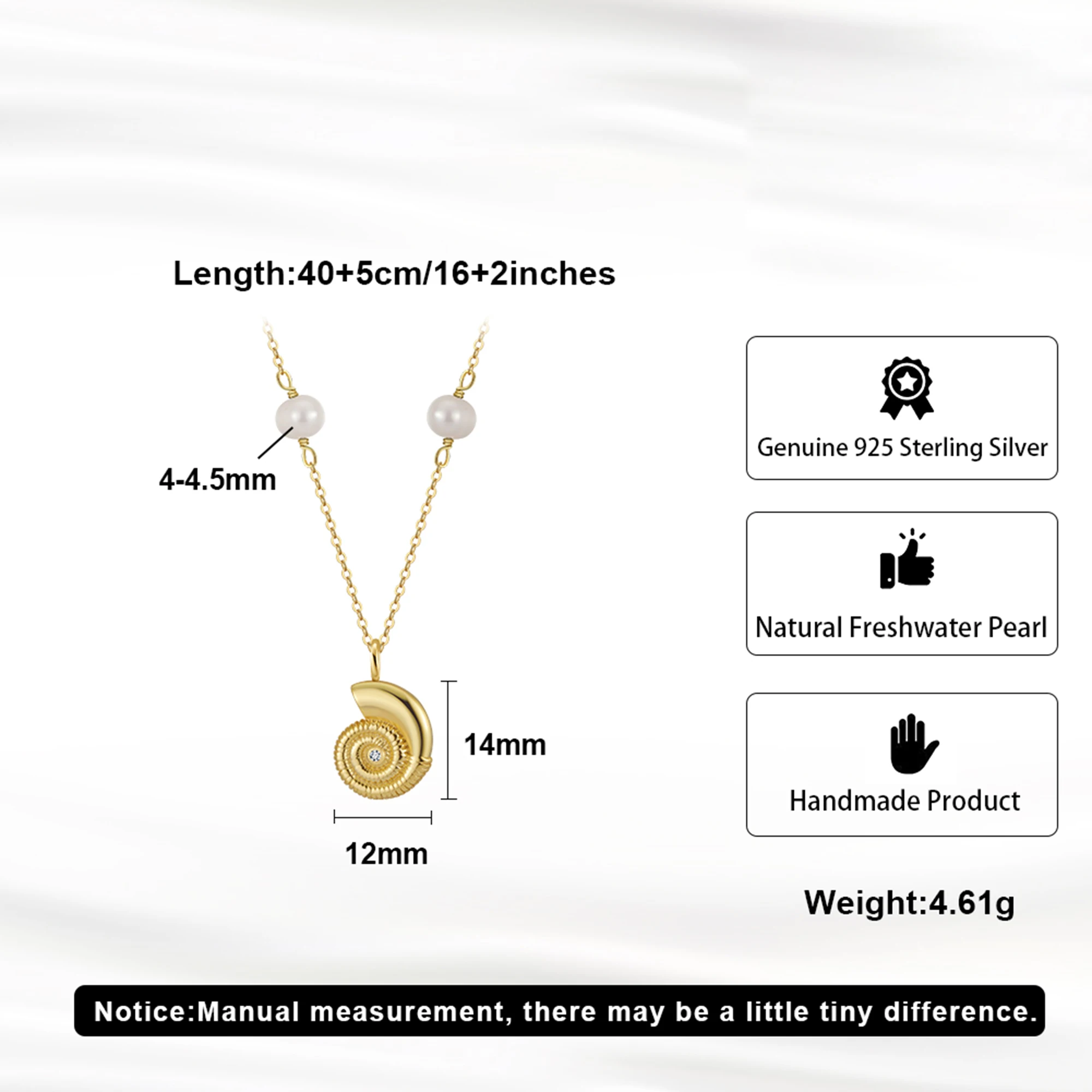 Silver Shell Texture Pendant Necklace With Natural Freshwater Pearl Ornament