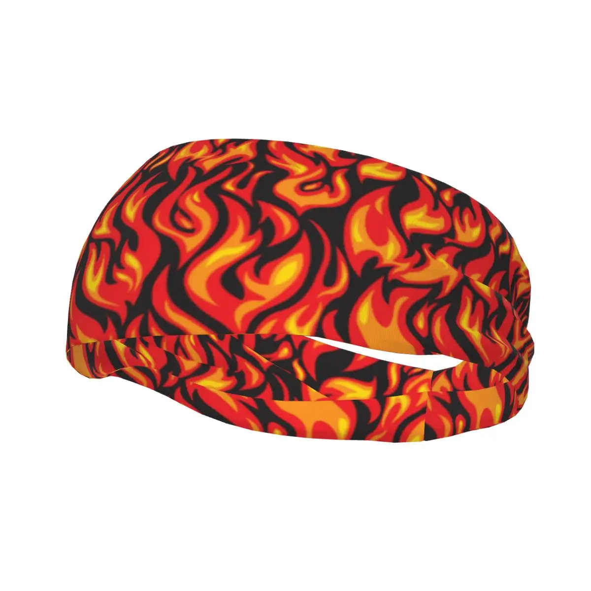 

Fire Sweatband Sport Safety Sweat Headband for Women Men Headwrap Retro Anime Hair Bandage Tennis Gym Fitness Sweat Wash Band