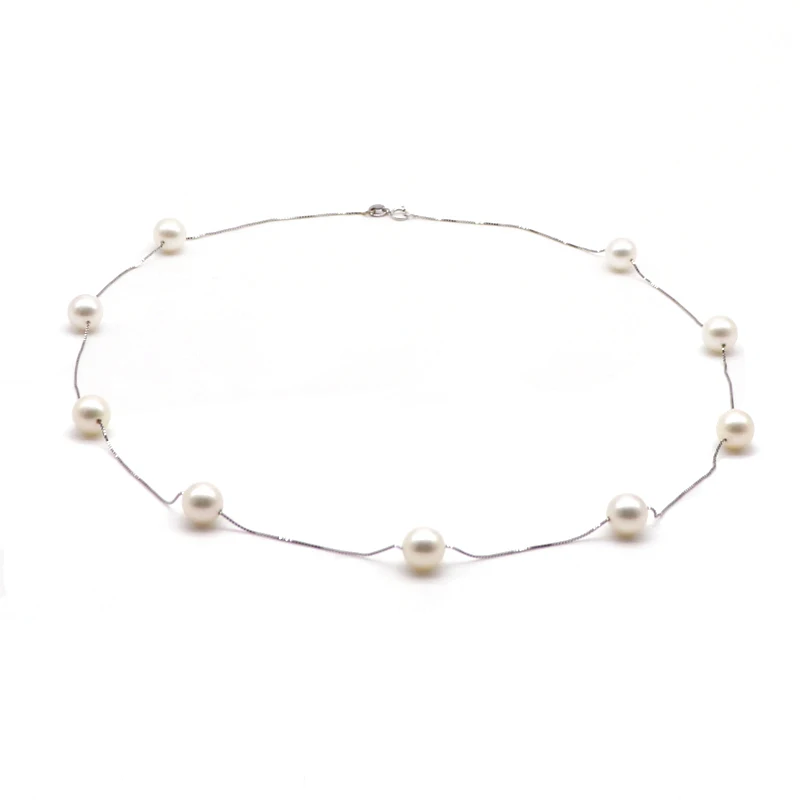 FINE TOO Elegant Pearl Gold Chain Necklace for Women Fashion