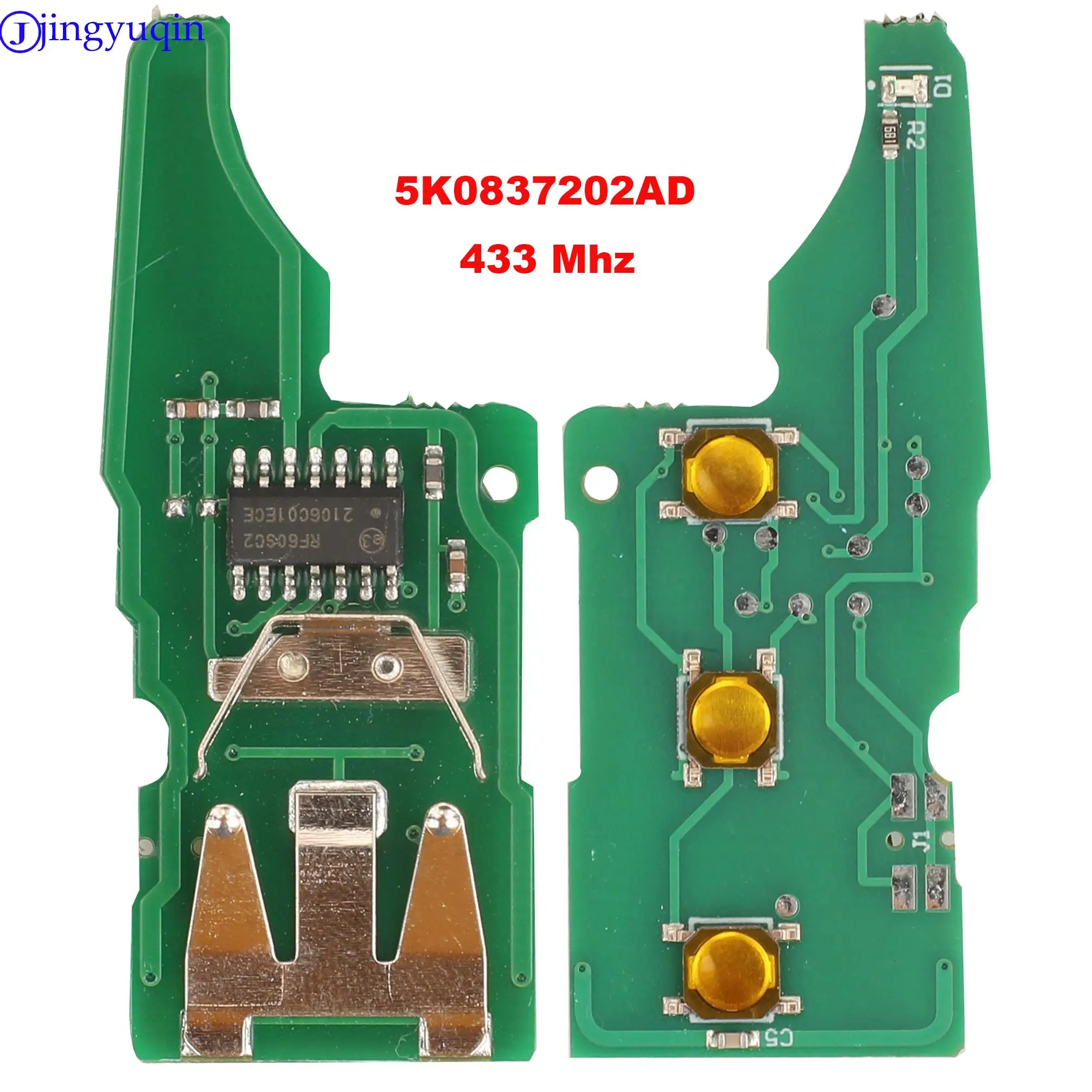 Jingyuqin 5K0837202ADพร้อมID48 Remote Keyวงจรอิเล็กทรอนิกส์สำหรับVW Beetle/แคดดี้/Eos/Golf/Jetta/polo/Scirocco/Tiguan/Touran/UP