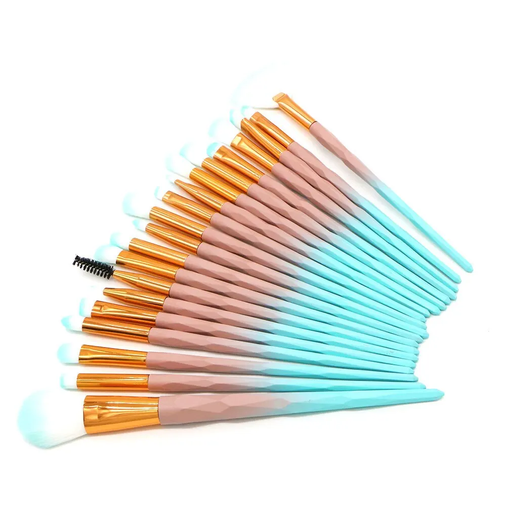 20PCS Professional Makeup Brush Set with New Gradient Handles Soft Synthetic Bristle Loose Powder Eyeshadow And Makeup Tools