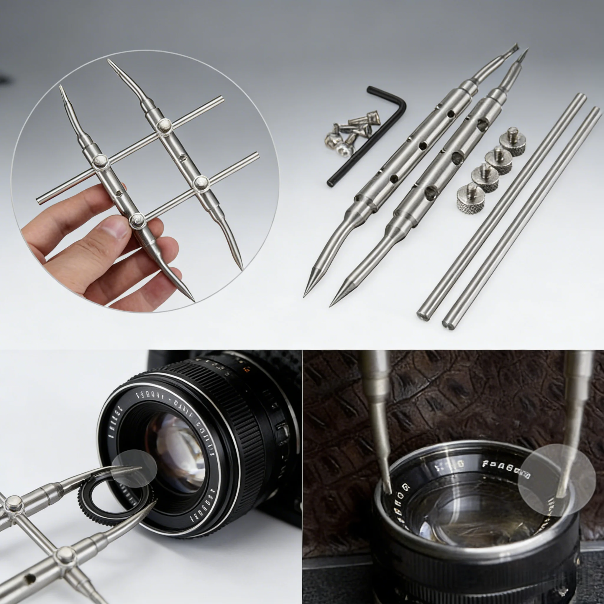 다목적 렌즈 수리 도구, 카메라, 망원경, 현미경 및 프리즘용 곡선 스패너 렌치 25-130mm
