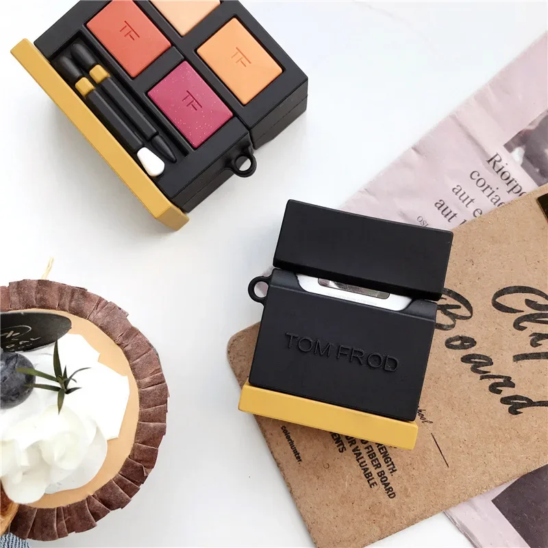 Fashion 3D brand eye shadow Perfume Bottle makeup case cover for airpods case1 2 Silicone wireless Bluetooth for airpods pro box