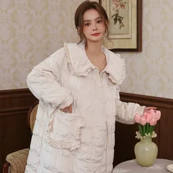 SXTHAENOO Women Bathrobe Long Sleeved Hooded Robe Plush Loose keep warm Polychrome cotton Winter Night Sleepwear Home Clothes