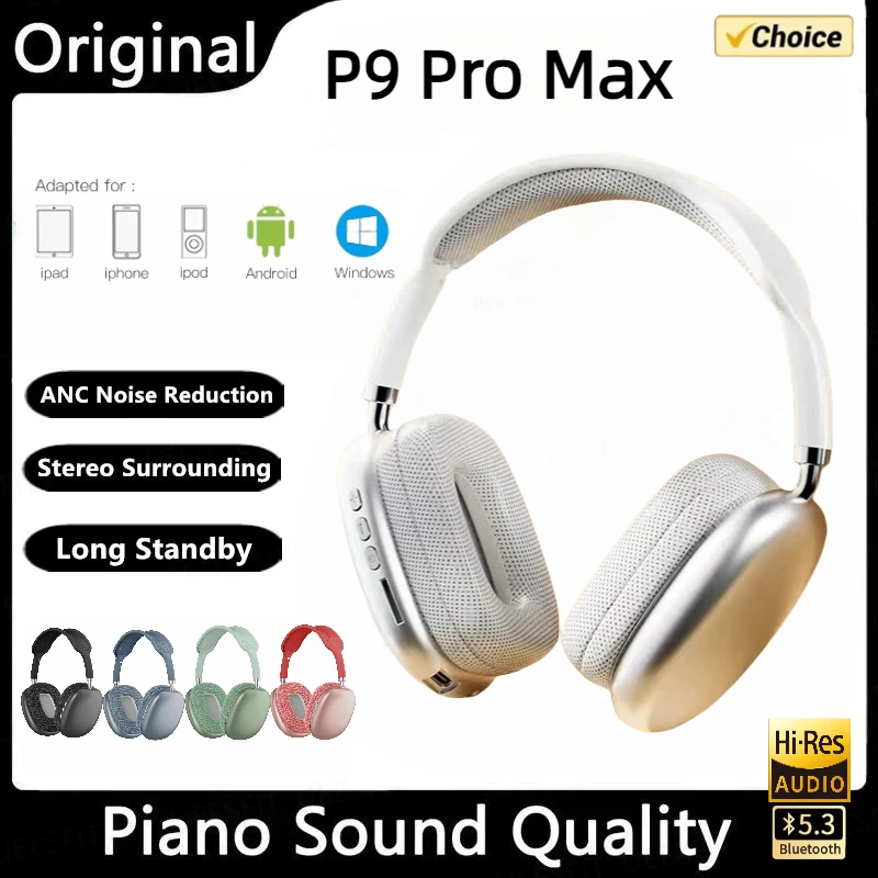 

P9 Wireless Bluetooth Headphones Noise Cancelling Headsets Stereo Sound Earphones Sports Gaming TF Headphones for ios android