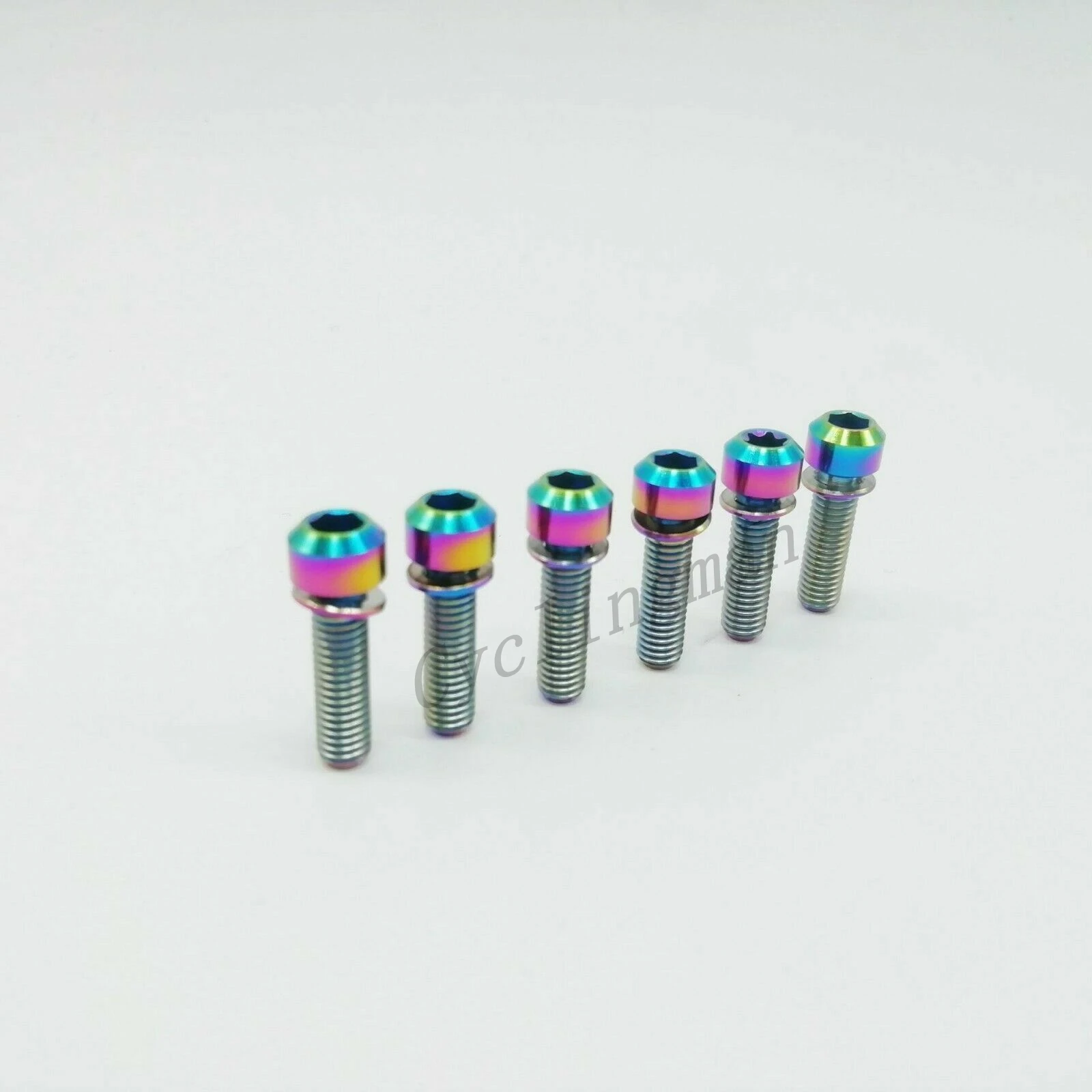 Vibrant Titanium Hex Socket Bolts with Washer - Round Head (6-Pack)