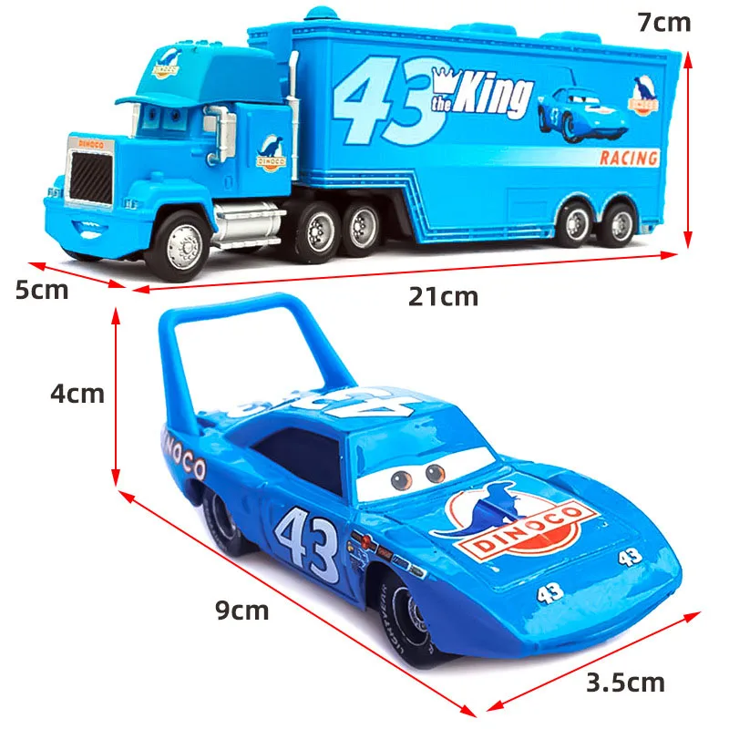 Disney Pixar Cars Dinoco The King No.43 Hauler Truck with Race Car