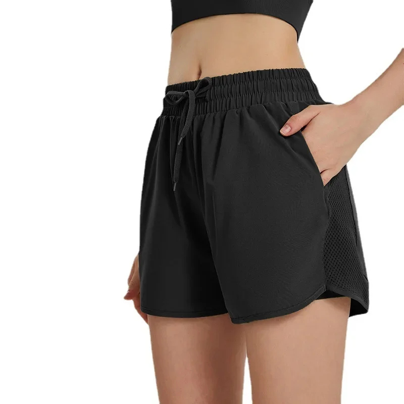 High Waist Loose Fit Running Yoga Shorts Women's Sportswear Breathable Anti-Light Summer