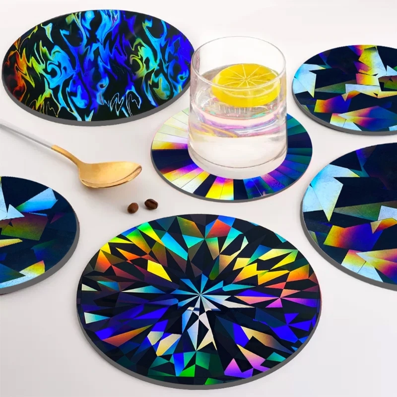 Holographic Coaster Molds for Epoxy Resin DIY Light and Shadow Christmas Snowflake Cup Mat Silicone Mold Storage Tray