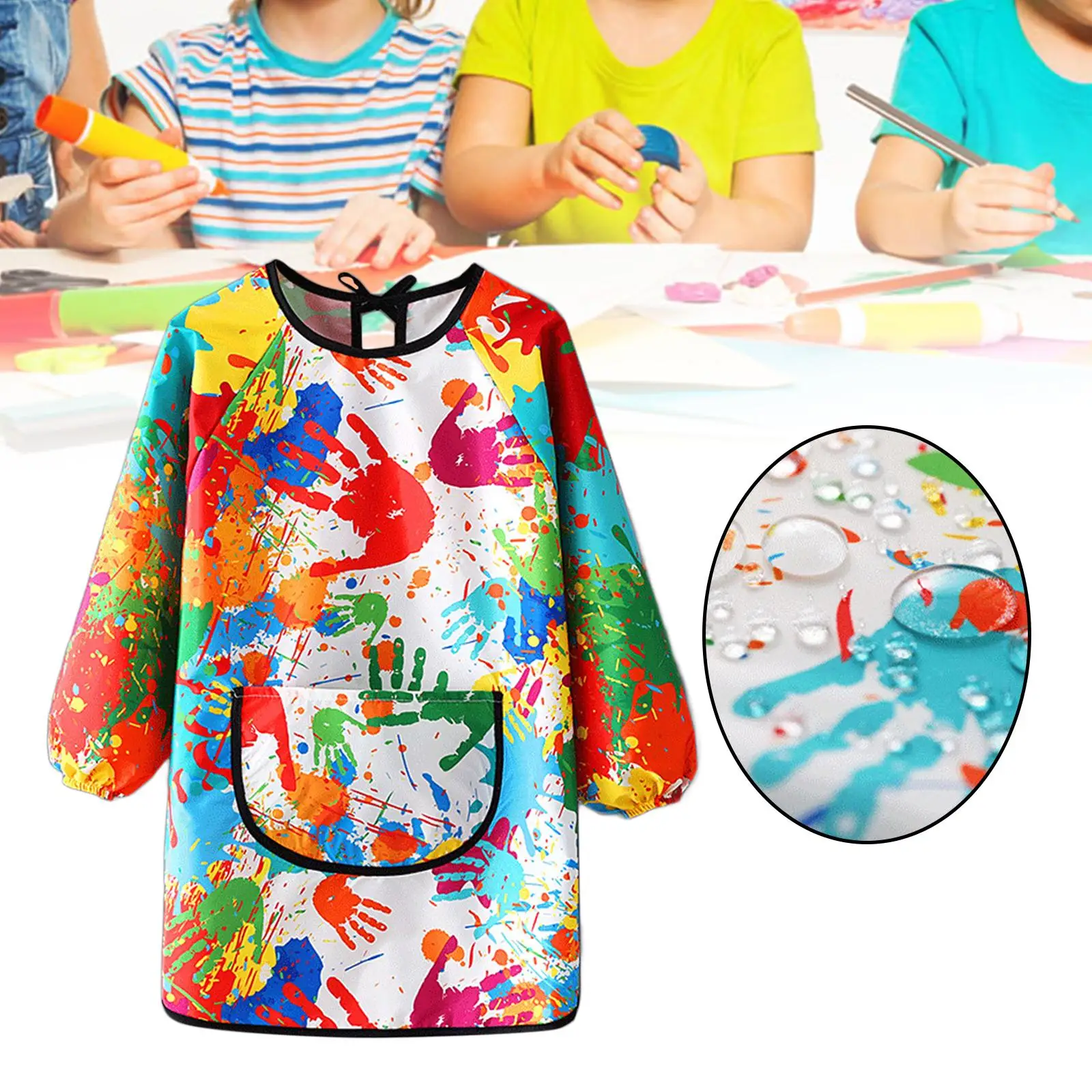 Kids Art Smock Painting Apron Portable Art Class for Cooking Drawing Baby