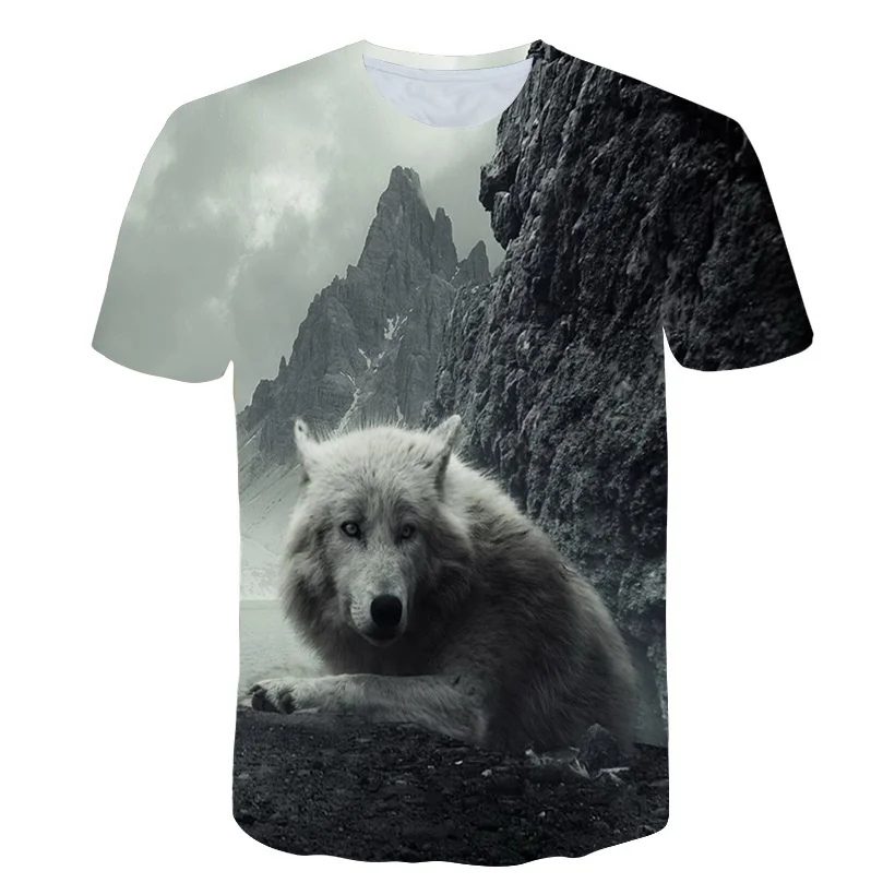 vintage shirts 3-14 Years boys girls animal T-shirts cool Kids wolf Print T Shirt For kids Children Summer Short Sleeve Tops fashion Clothing christmas shirts