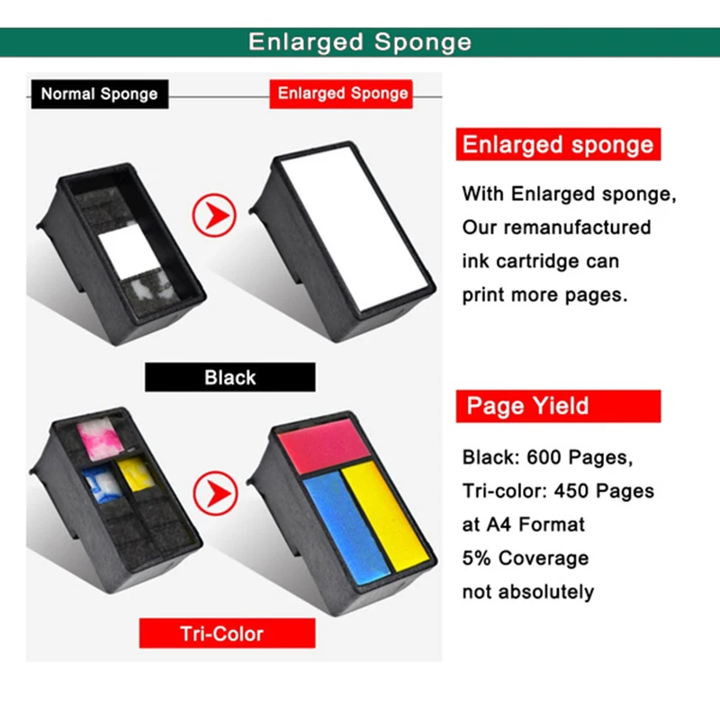 Einkshop-Reemplazo de cartucho de tinta recargable para hp 664, recambio para HP 664Xl Deskjet 1115, 1118, 2135, 2138, 4535, 4536, 4538, 4675, 4676