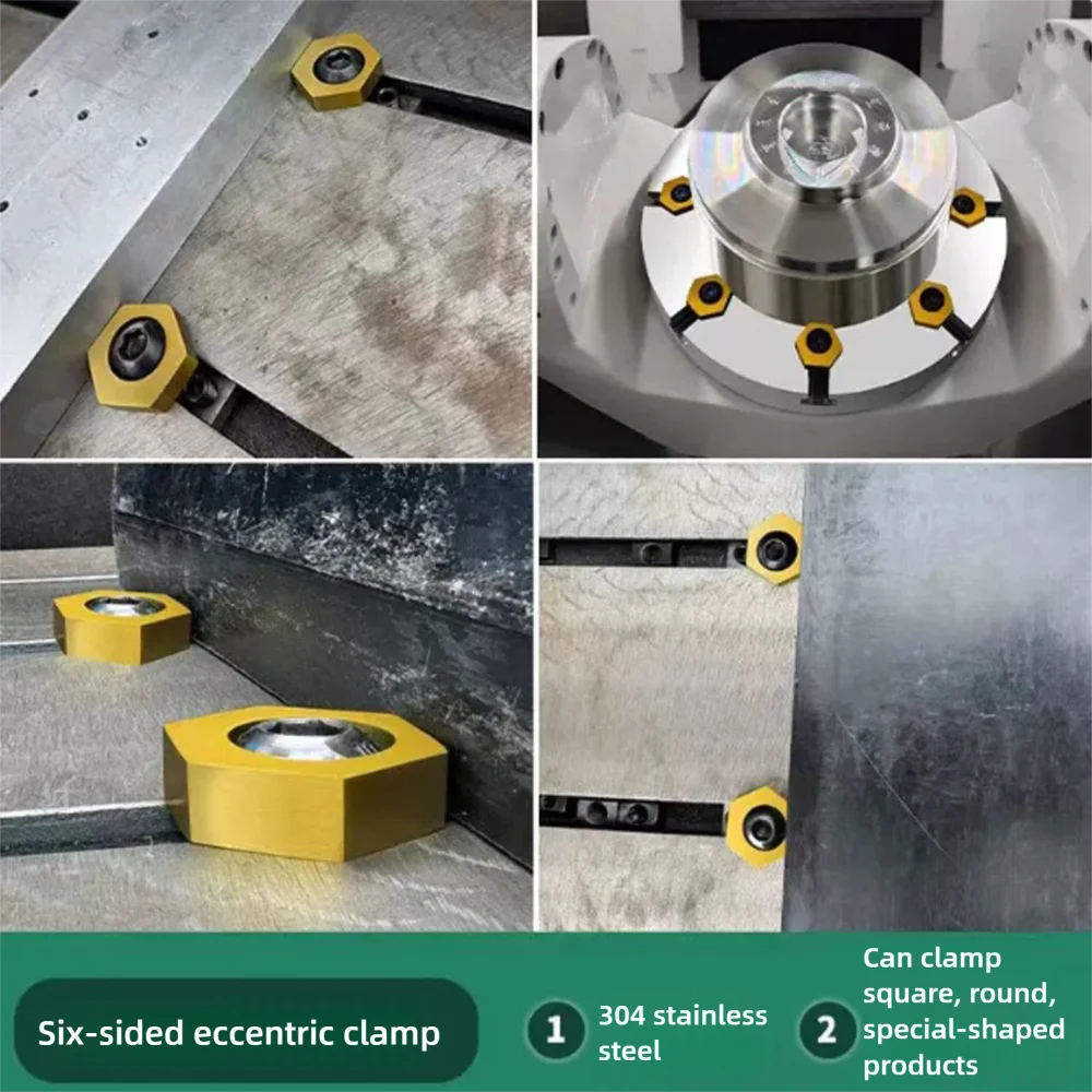 Morsetto di Fissaggio in Acciaio Inox 304, Fissaggio Eccentrico a Sei Lati, Accessori CNC, Vite, Bullone, Utensile da Officina, Clip di Fissaggio per Banco da Lavoro - immagine 3