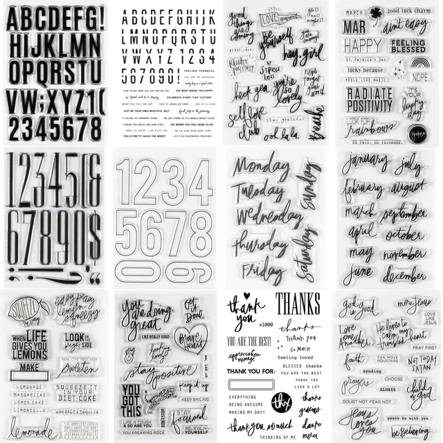 2025 New English Clear Stamp Feb Mar Apr Monthly Sentiments Transparent Stamps For DIY Scrapbooking/Photo Album Decor Stamps