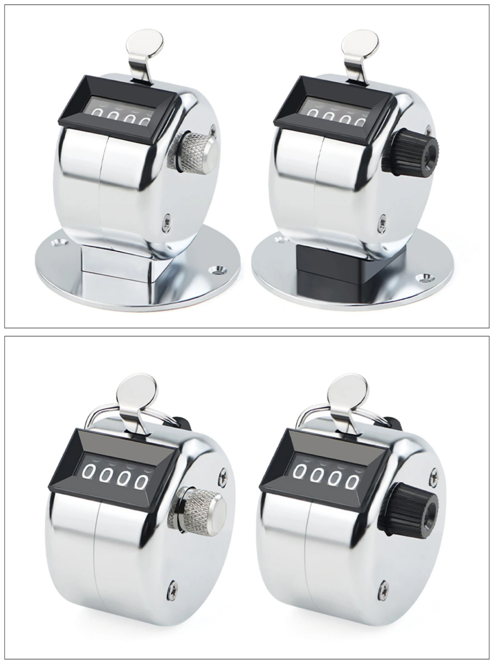4 Digit Manual Tally Clicker Counter Handheld Mechanical People Crowd Passenger