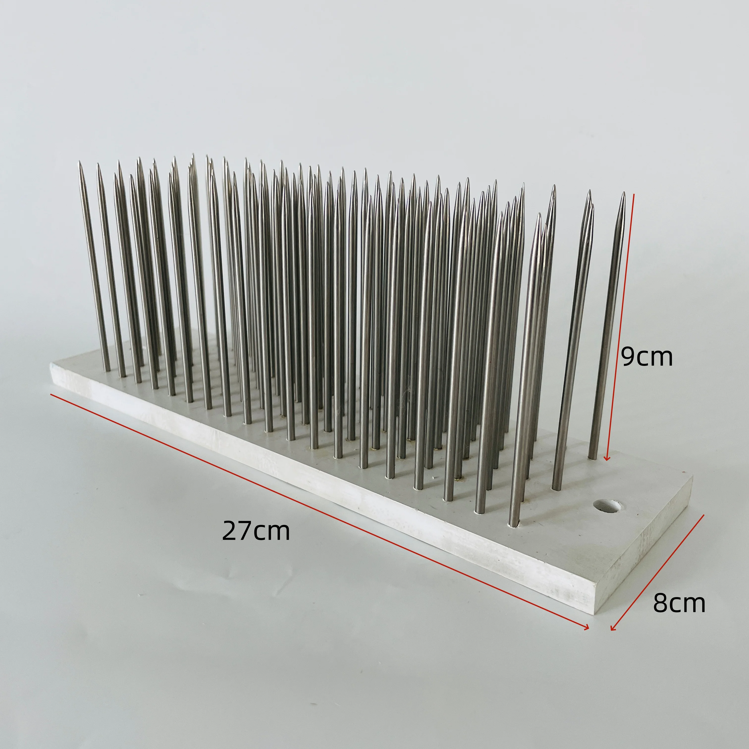 White Stainless Steel Hair Hackle With Needle For Combing Bulk Hair and Wefted Hair 27x8x9cm