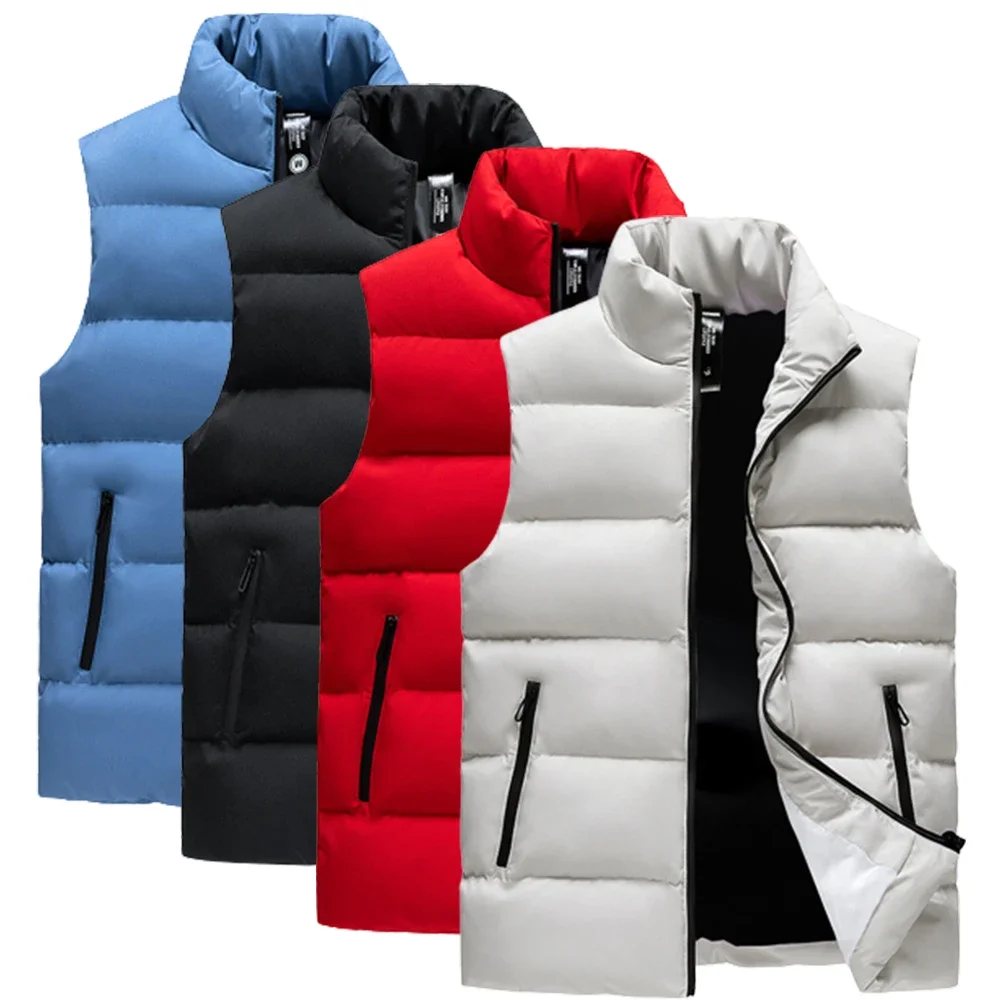 Men Warm Thicken Jacket Waistcoat Autumn Winter Windproof Warm Vest Coat Male Sleeveless Jackets Waistcoat Fashion Outdoor Coat