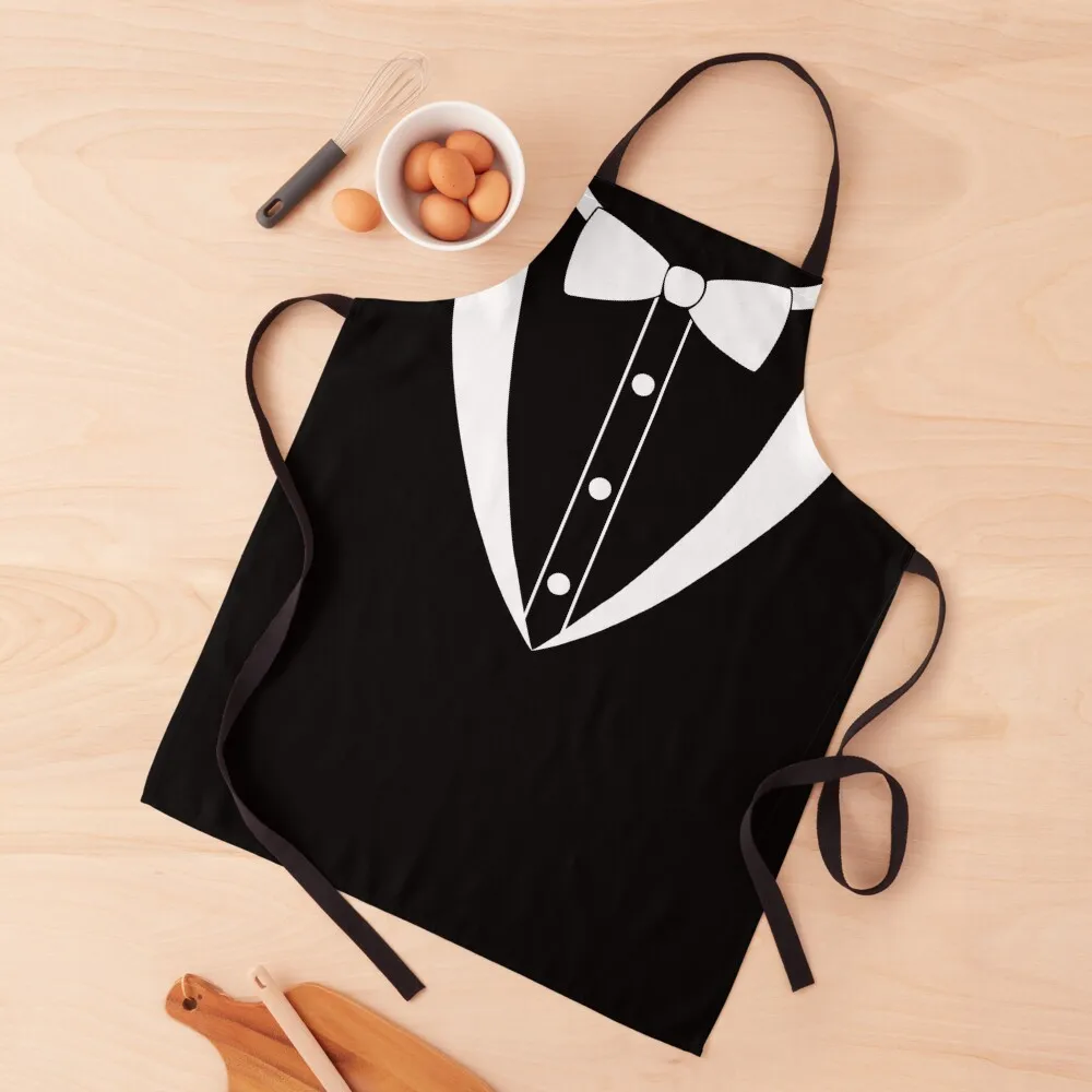 

Bow tie White tuxedo suit 2023 Apron Beauty Chef Accessory Men's Kitchen Apron