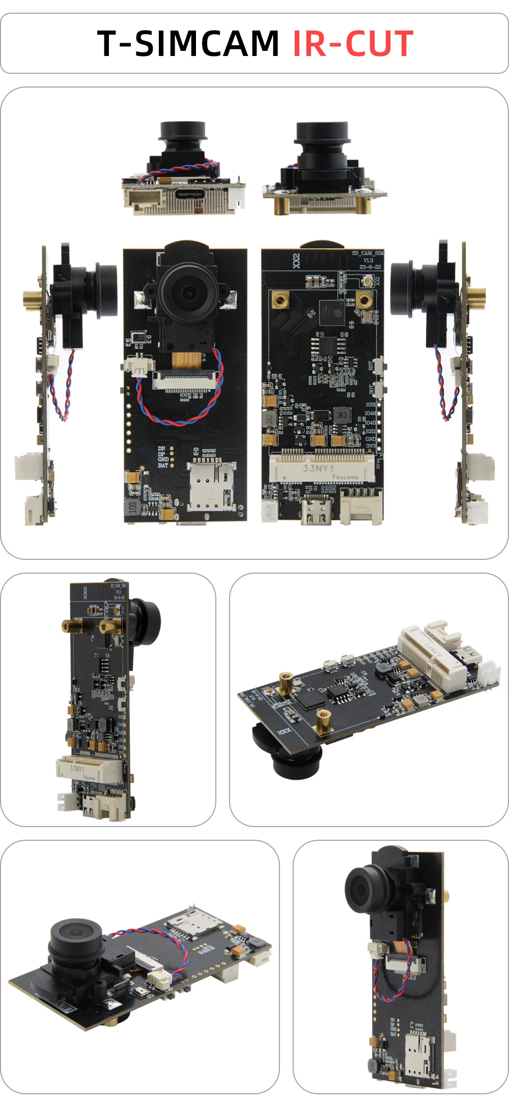 5.0 Módulo sem fio OV2640 OV5640 ESP32-S3 Câmera Adaptar IR-CUT SIM