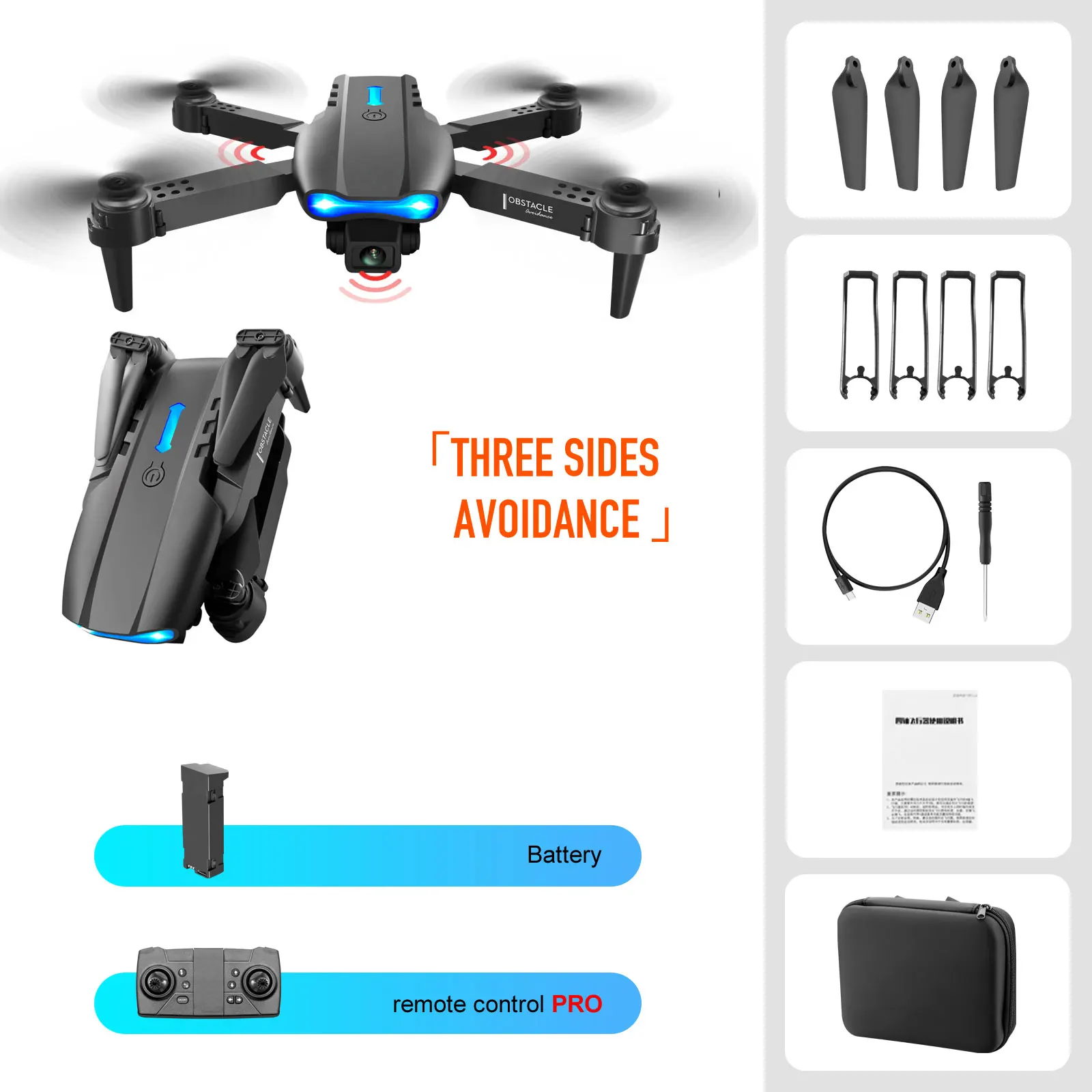 explorers 4ch remote control quadcopter KBDFA Mini Drone E99 K3 PRO 4K HD Camera WIFI FPV Obstacle Avoidance Foldable Profesional RC Dron Quadcopter Helicopter Boy Toys 6 ch remote control quadcopter RC Quadcopter