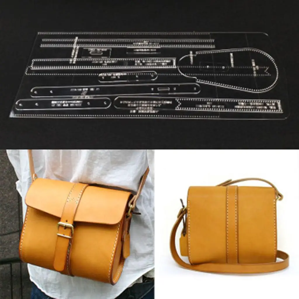 10Pcs/ Acrylic Handbag Pattern Stencil Template Drawings Set Leather Hand Craft DIY Tool for Shoulder Bag Making