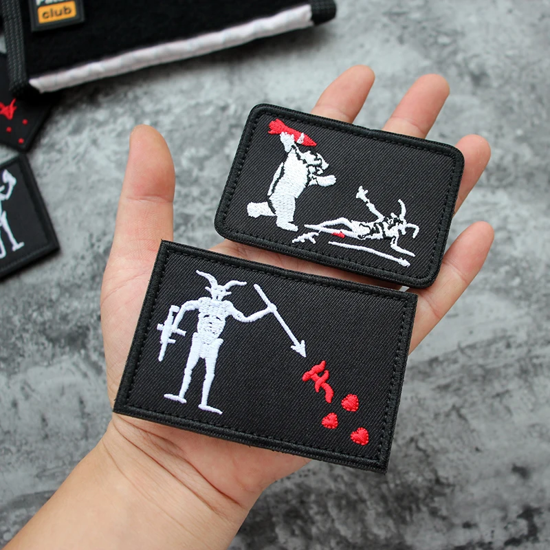 黒ひげ海賊旗 エドワード刺繍パッチ FOG タイムファンネル AKミサイル