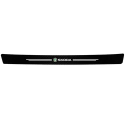 Carbon Fiber Leather Car Door Sill Protective Sticker Threshold Strips (1Pcs Trunk)