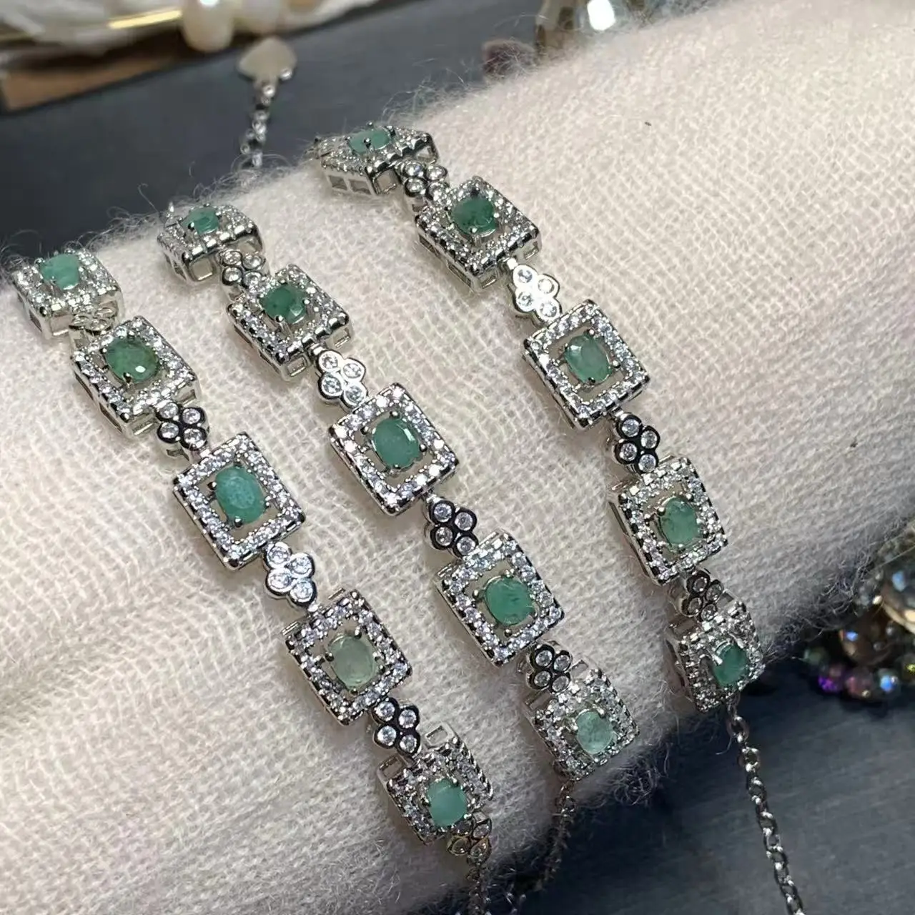 Natural EMERALD Tennis Bracelet Bracelets & Bangles For Women Adjustable Fine Jewelry Gift Stone RED