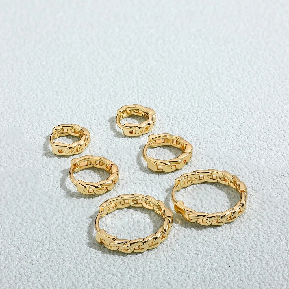 Stainless Steel Waterproof PVD Glossy Metal Chunky C Shape Hoop Earrings Twist Pearl Zircon U Ear Buckle Premium Femal Jewelry