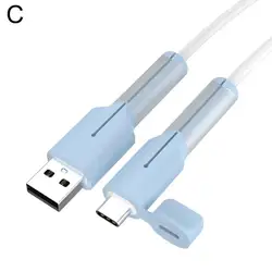 Silicone Cable Protector Cover for USB Charger and Wire Management (Blue)