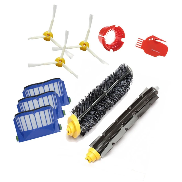 Side Brushes HEPA Filter Main Brush Kit For Irobot Roomba 698 676 650 605  681 697