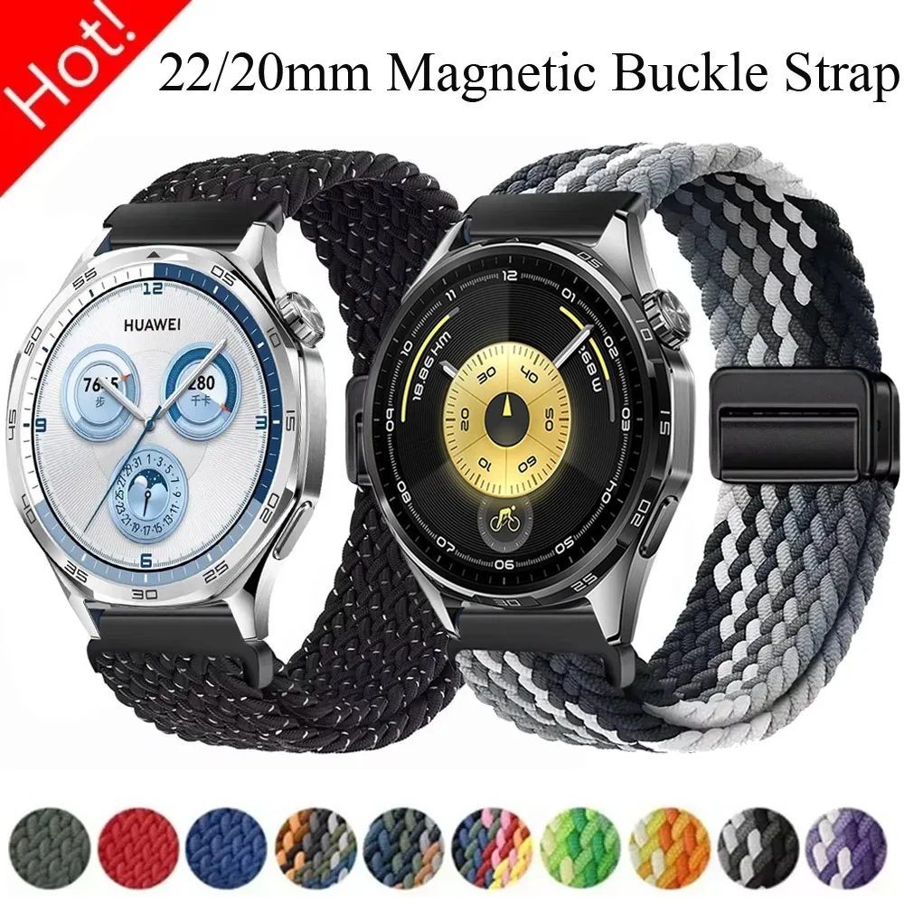 Braided Nylon Loop Strap with Magnetic Buckle 22/20mm