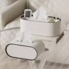 PU Leather Tissue Box With Storage Rack Home Decor Paper Holder Napkin Holder For Office Table, Countertop, Night Stand & More 4